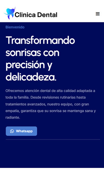 Página web para consultorio vista en celular