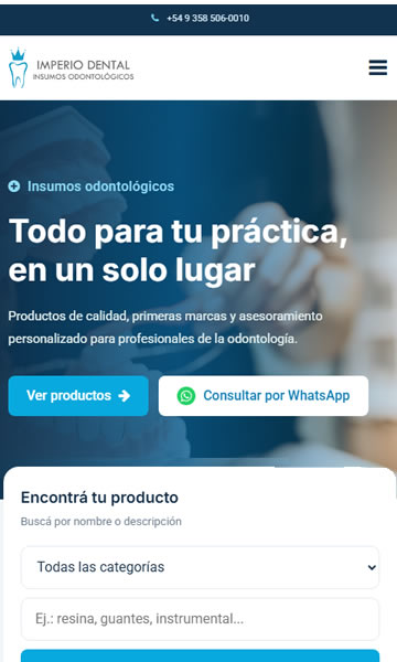 Tienda virtual vista en celular